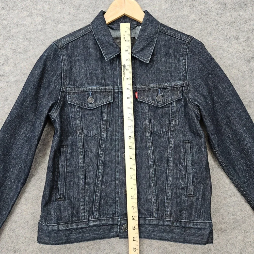 Levi's Youth Dark Wash Denim Trucker Jacket‎ Size M 100% Cotton 57511 Button Up